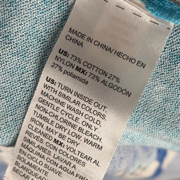 Chico's Blue & White Floral Open Front Long Sleeve Midi Cardigan Size Large New - Picture 7 of 12